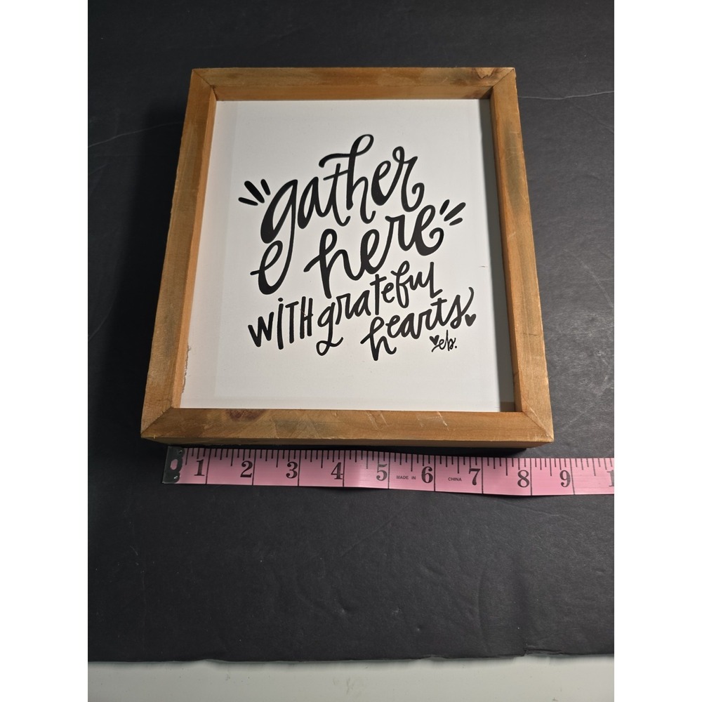 Wooden Sign "Gather‎ Here With Grateful Hearts"